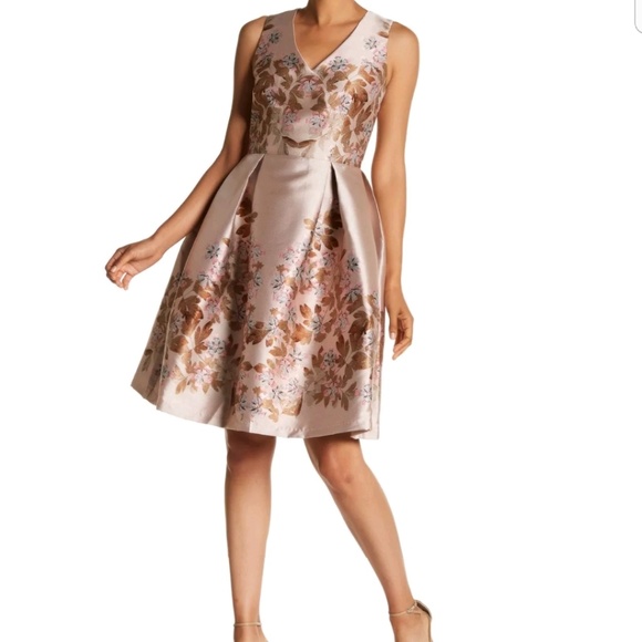 floral jacquard dress